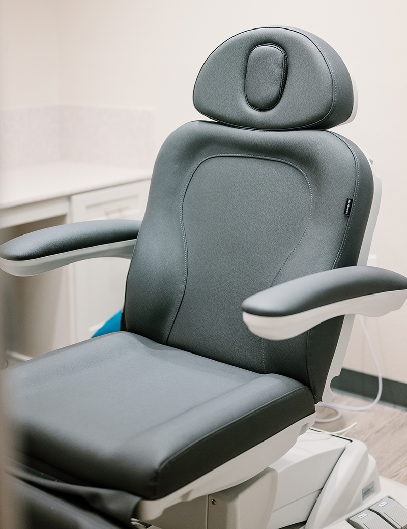 Clinical gray chair